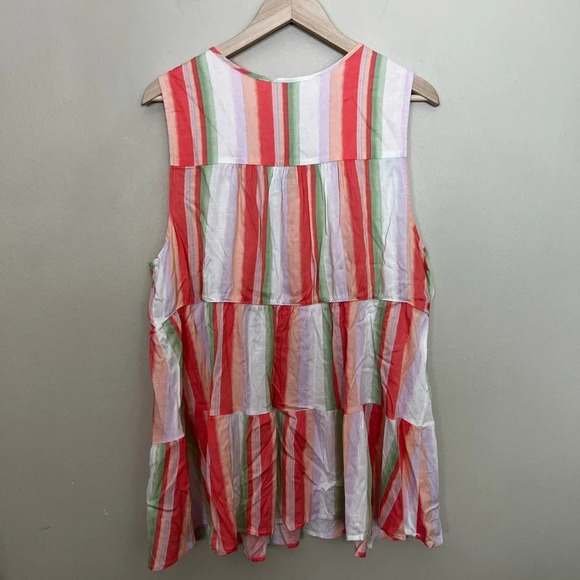 Torrid • TIERED TANK - TEXTURED STRETCH RAYON MULTI STRIPE - Picture 4 of 8